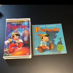 Pinocchio (VHS, 1999, Clam Shell 60th Anniversary) plus, Story Book.